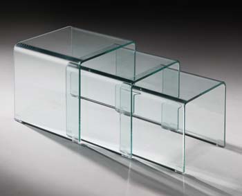 Furniture123 Meto Glass Nest Of Tables