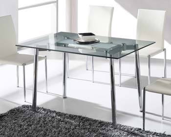 Furniture123 Meto Rectangular Glass Dining Table - FREE NEXT