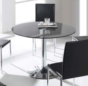 Furniture123 Meto Round Black Glass Dining Table - FREE NEXT