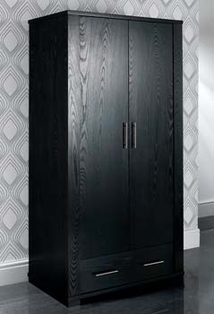 Furniture123 Metric 2 Door Wardrobe in Black - FREE NEXT DAY