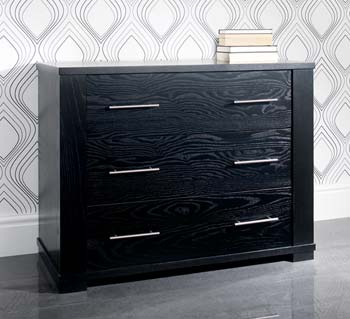 Furniture123 Metric 3 Drawer Chest in Black