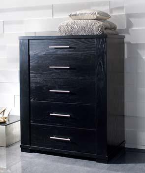 Furniture123 Metric 5 Drawer Chest in Black
