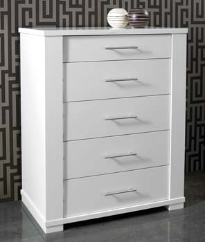 Furniture123 Metric 5 Drawer Chest in White