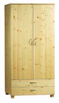 Furniture123 Mickey Natural 2 Door, 2 Drawer Wardrobe