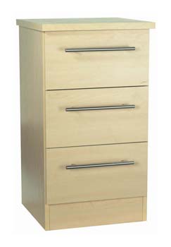 Furniture123 Milan Birch 3 Drawer Bedside Table