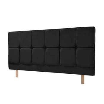 Furniture123 Milli Faux Suede Deep Buttoned Headboard in Black