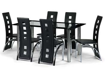 Furniture123 Mirage Dining Set in Black