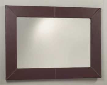 Furniture123 Mocha Leather Effect Mirror