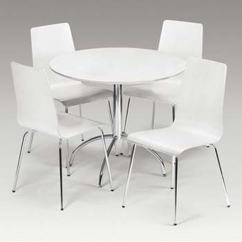Furniture123 Modi White Round Dining Set