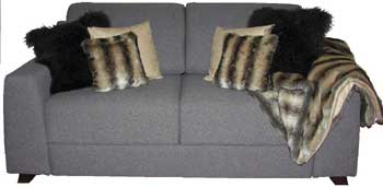 Furniture123 Mongolian Cushions and Throw Bundle in Natural