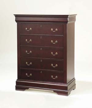 Furniture123 Monreta Dark Cherry 6 Drawer Chest