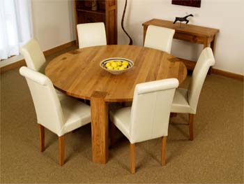 Furniture123 Montana Oak Round Table Dining Set