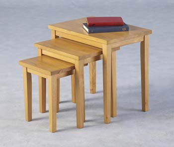 Furniture123 Monto Oak Nest Of Tables - FREE NEXT DAY DELIVERY
