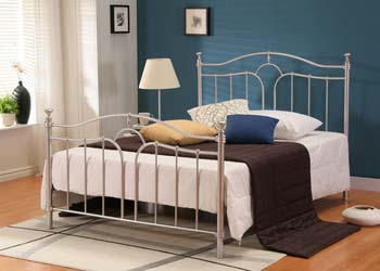 Furniture123 Morgan Metal Bedstead in Silver - FREE NEXT DAY