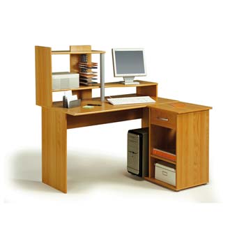 Furniture123 Moving Computer Desk in Japanese Pear Tree