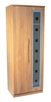 Furniture123 Naples Oak 2 Door Glass Wardrobe