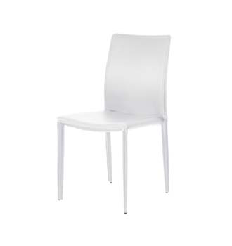 Furniture123 Napoli Dining Chair in White (pair) - FREE NEXT