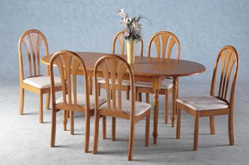 Furniture123 New Dorian Extendable Dining Set in Oak and Ivory