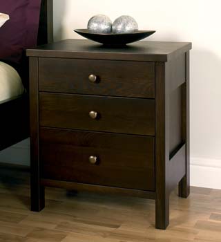 Furniture123 Newhampton Dark Oak 3 Drawer Bedside Chest -