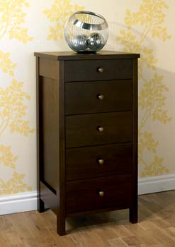 Furniture123 Newhampton Dark Oak 5 Drawer Chest - WHILE
