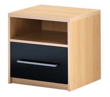 Newman 1 Drawer Bedside Chest in Black