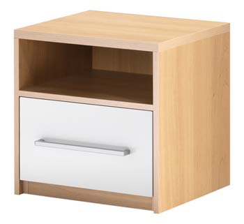 Furniture123 Newman 1 Drawer Bedside Chest in White