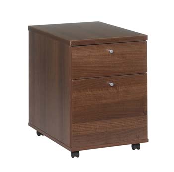 Furniture123 Newsam 2 Drawer Mobile Cabinet in Walnut