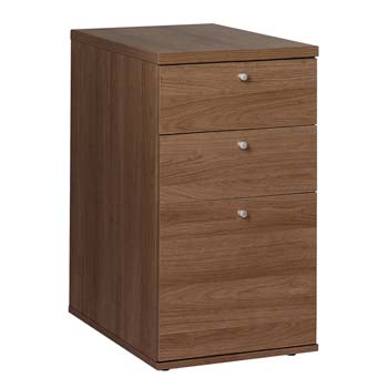 Furniture123 Newsam 3 Drawer Desk Height Cabinet in Walnut