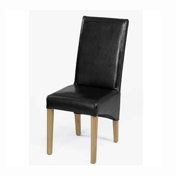 Furniture123 Nexo Light Oak Dining Chairs in Black (pair)