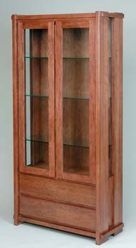 Furniture123 Nexus Display Cabinet in Chestnut