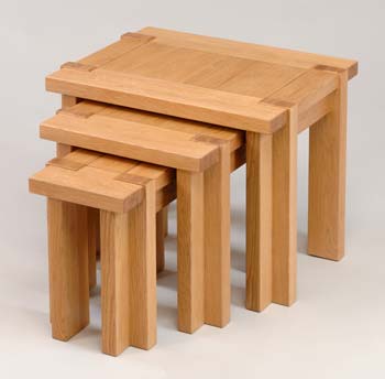 Furniture123 Nexus Nest Of Tables In Light Oak