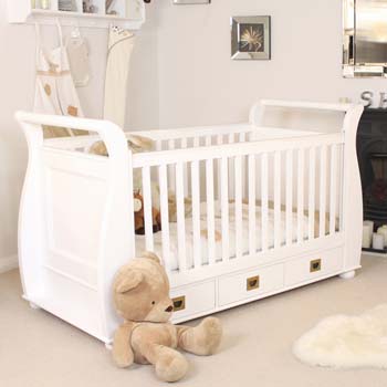 Furniture123 Nipper Nursery White Solid Ash Cot