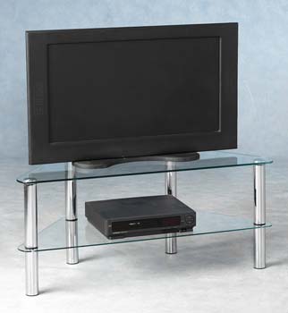 Furniture123 Norton Corner TV Unit in Clear Glass