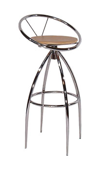 Furniture123 Novaro Stool with Wooden Seat - WHILE STOCKS LAST!