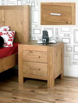 Furniture123 Nyon Oak 2 Drawer Bedside Table - FREE NEXT DAY
