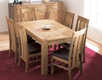 Furniture123 Nyon Oak Dining Set - FREE NEXT DAY DELIVERY