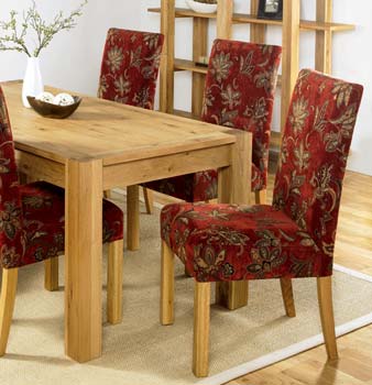 Furniture123 Nyon Oak Grand Dining Chairs in Red (pair) -