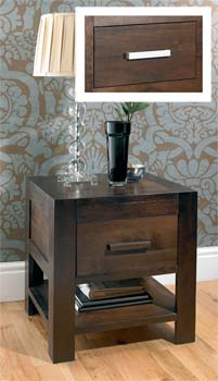 Furniture123 Nyon Walnut 1 Drawer Bedside Table - FREE NEXT