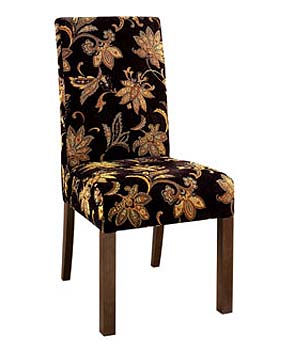 Furniture123 Nyon Walnut Grand Dining Chairs in Black (pair)
