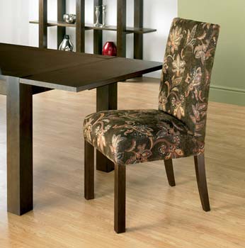 Furniture123 Nyon Walnut Grand Dining Chairs in Olive (pair)