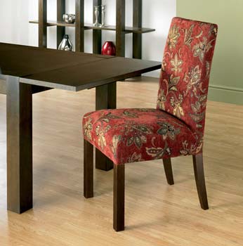 Furniture123 Nyon Walnut Grand Dining Chairs in Red (pair) -