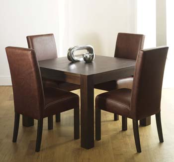 Furniture123 Nyon Walnut Square Dining Table - FREE NEXT DAY