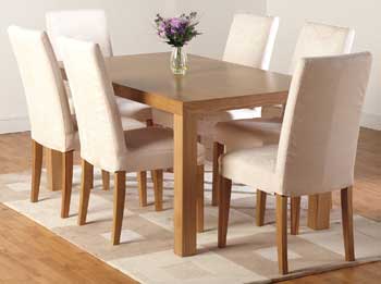Furniture123 Oakvale Dining Set in Ivory