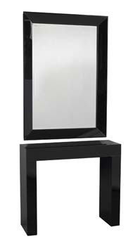 Furniture123 Obsidian Glass Console Table
