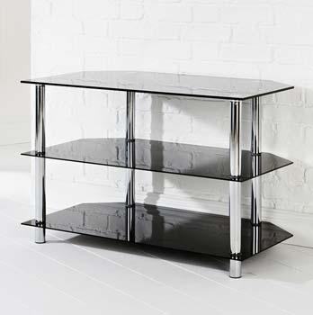 Furniture123 Odessa Black Glass Corner TV Unit