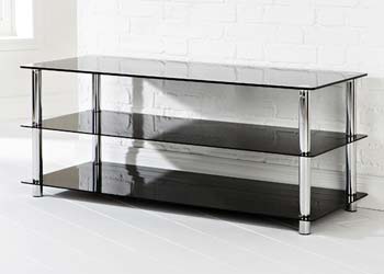 Furniture123 Odessa Black Glass Wide TV Unit