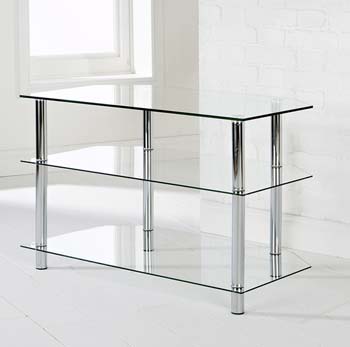 Furniture123 Odessa Clear Glass Corner TV Unit
