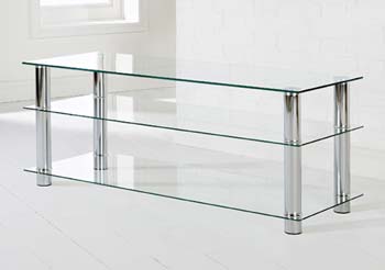 Furniture123 Odessa Clear Glass Wide TV Unit