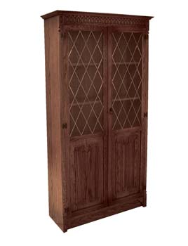 Furniture123 Olde Regal Oak Large Bookcase with Glazed Doors