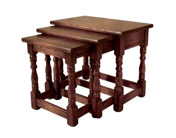 Furniture123 Olde Regal Oak Nest Of Tables - FREE NEXT DAY